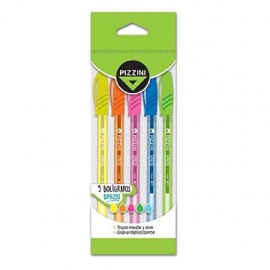 Bolígrafo Pïzzini. Trazo 1 Mm.set X 5 Colores Surtidos