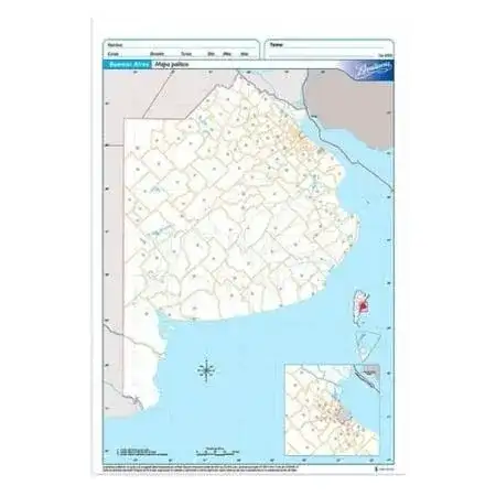 Mapa Rivadavia Gran Buenos Aires Político Oficio x unidad