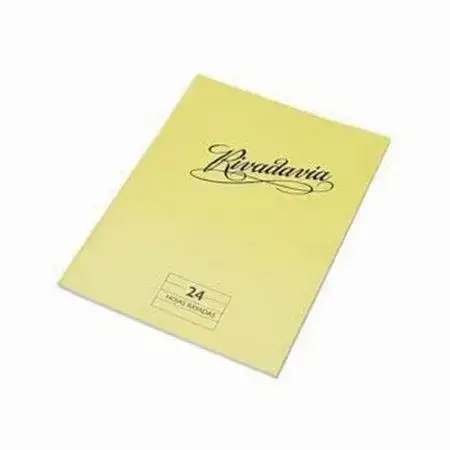 Cuaderno Rivadavia Tradicional Rayado Escolar (16 x 21cm) Amarillo Tapa flexible 24 hojas