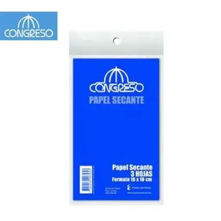 Papel secante Congreso 16x10cm x 3 hojas