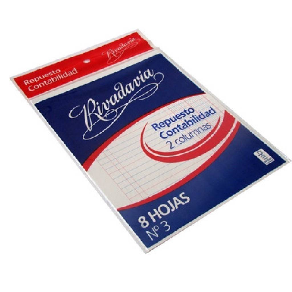 Repuesto Rivadavia Contabilidad Nº3 8 hojas 2 Columnas -2