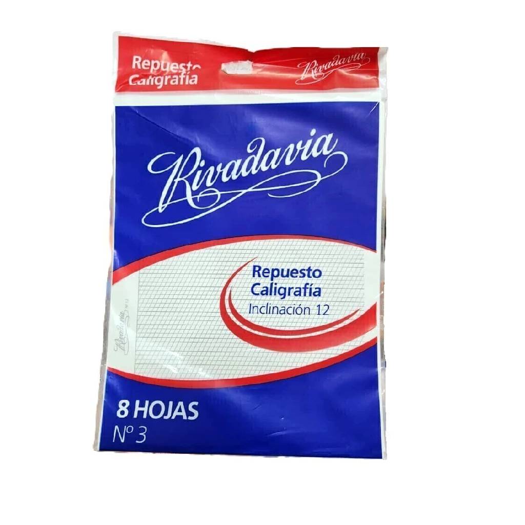 Repuesto Rivadavia Caligrafía Nº3 8 hojas Inclinacion 12 -2