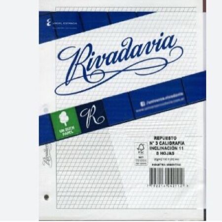 Repuesto Rivadavia Caligrafía Nº3 8 hojas Inclinacion 13 -2