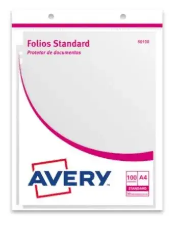 Folios Avery 50 micrones A4 100 unidades PPP