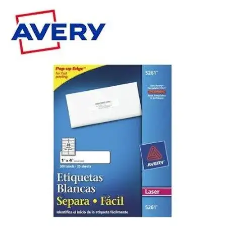 Etiquetas Avery 64x38mm A4, 21 Etiquetas x 100 hojas