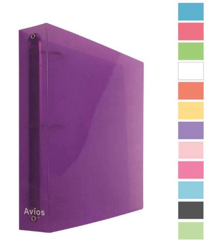 Carpeta Con Anillos Avíos  Escolar 3 X Ø40mm Colores Surtidos