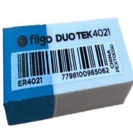 Goma De Borrar Filgo Duotek 4021 Lápiz Tinta Celeste Blanco -2