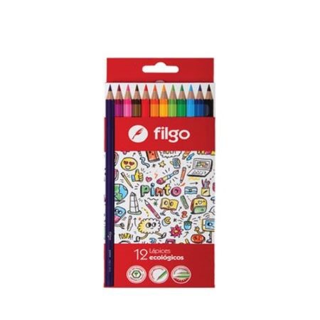 Lápices Filgo Pinto Largos 12 colores ecológico -2