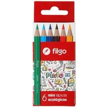 Lápices Filgo Pinto Cortos 6 colores ecológico