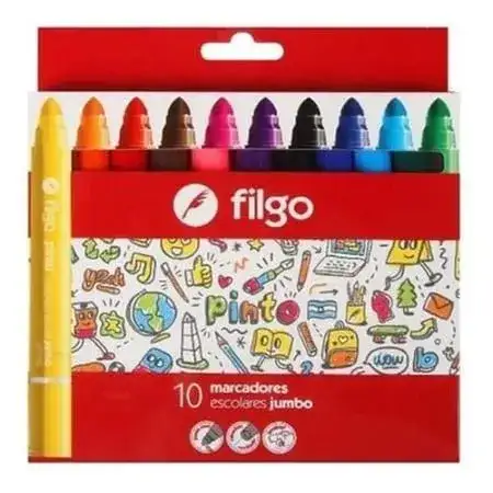 Marcadores Filgo Pinto Jumbo Gruesos 10 colores