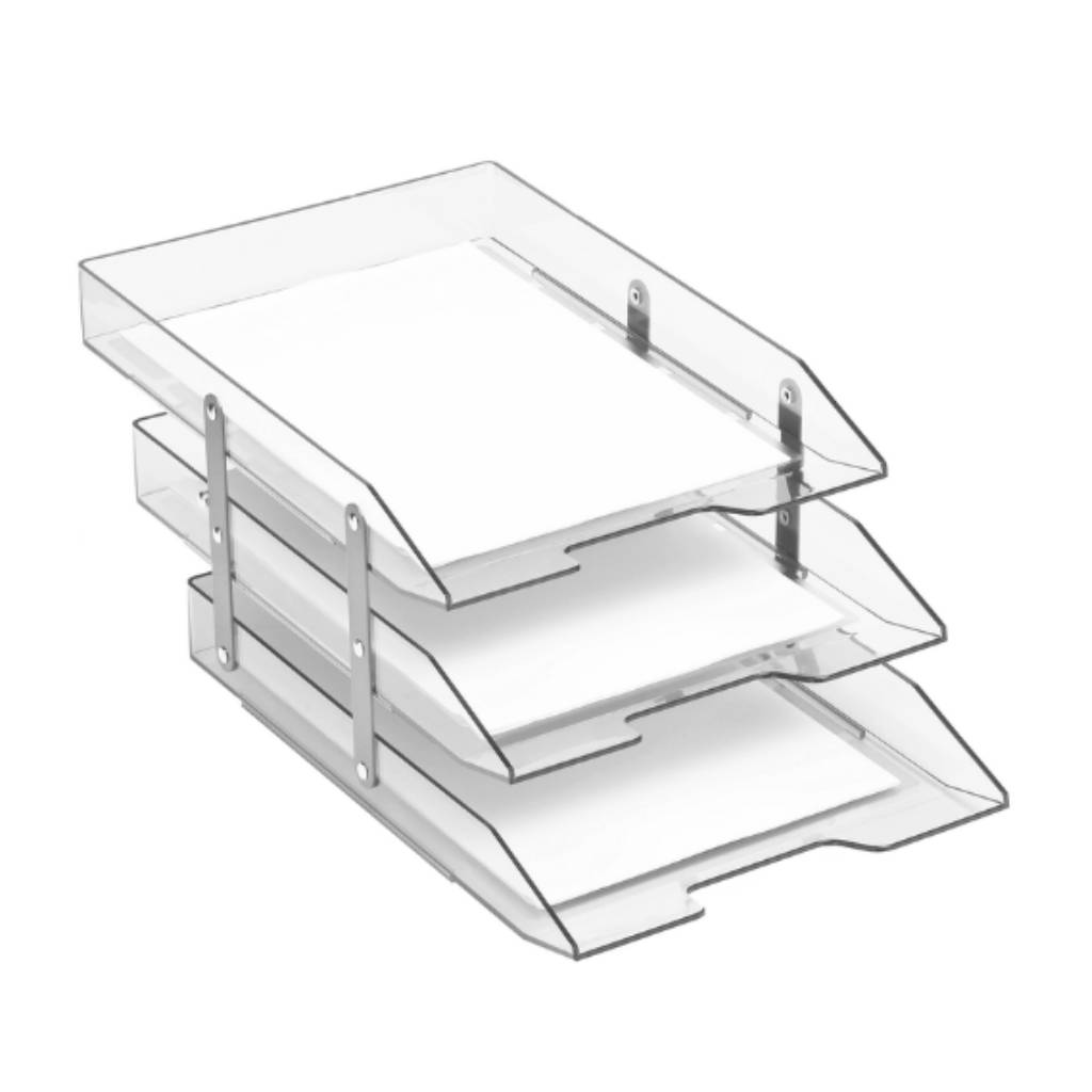 Bandeja papelera Acrimet 3 pisos Oficio con bisagras Autoapilable