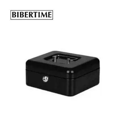 Cofre Bibertime Guardavalores 152x115x70mm Negro con bandeja plástica