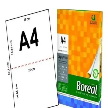 Resma Boreal Troquelada al medio A4 75gr Blanca 500 hojas