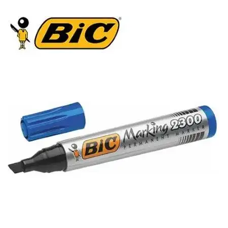 Marcador Bic Marking Permanente Punta biselada Azul Recargable