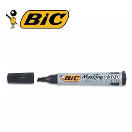 Marcador Bic Marking Permanente Punta biselada Negro Recargable