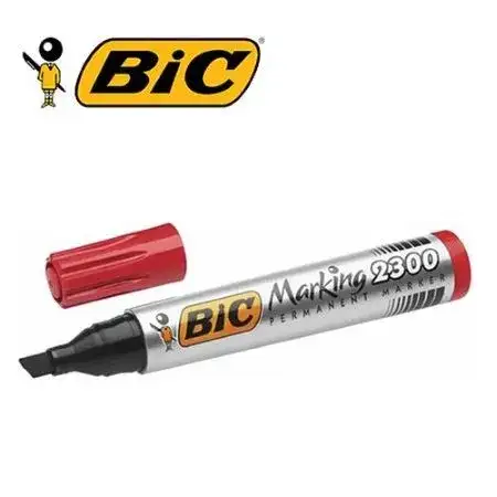 Marcador Bic Marking Permanente Punta biselada Rojo Recargable