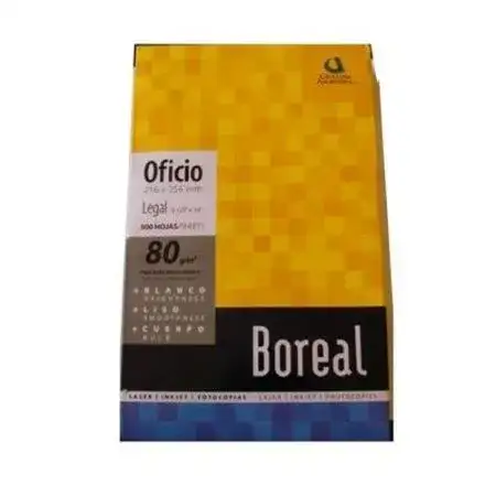 Resma Boreal Oficio 80gr Blanca 500 hojas