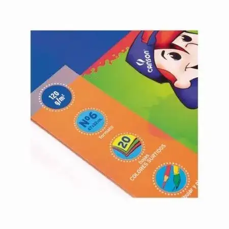 Block Canson De Dibujo N°6 Colores 120 grs