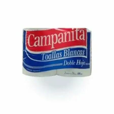 Toallas Campanita Bobina 200m x 20cm Blanco x 2 unidades