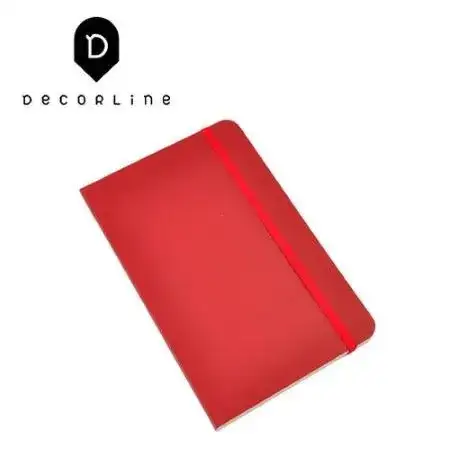 Libreta rayada A5 Decorline h/ ahuesada Rojo c/ elástico