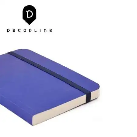 Libreta rayada A5 Decorline h/ ahuesada Azul c/ elástico