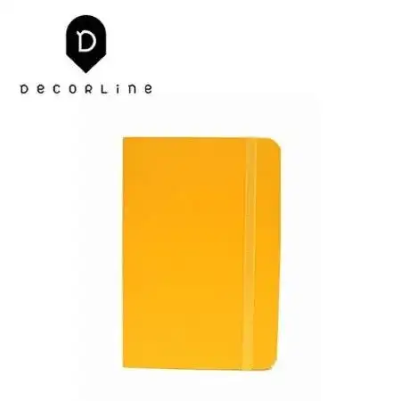 Libreta rayada A6 Decorline h/ ahuesada Amarillo c/ elástico