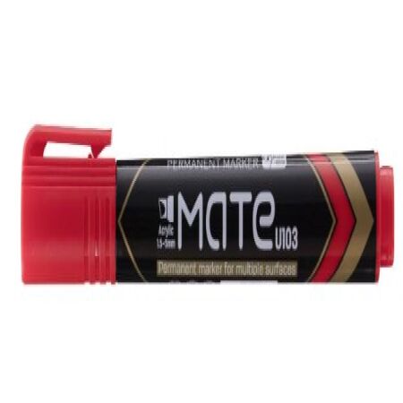 Marcador Deli Mate Permanente Punta biselada 1,5-5mm Rojo Recargable