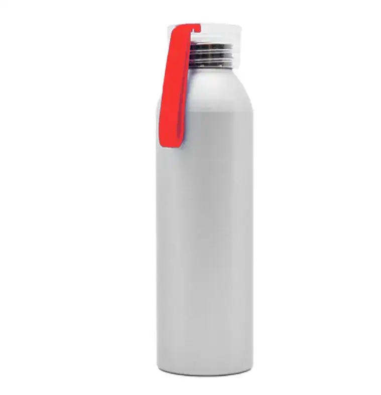 Botella ALU c/handle color Blanco Azul Aluminio/Zamac