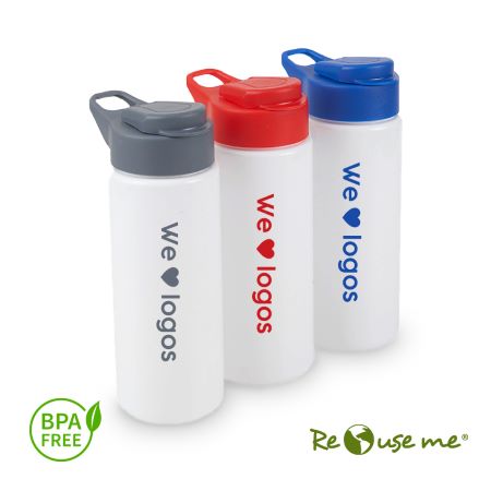 Botella Flake Blanco Verde Plastico