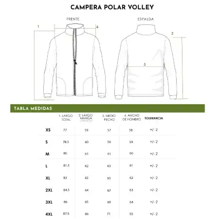 Campera Polar Volley X Small Azul