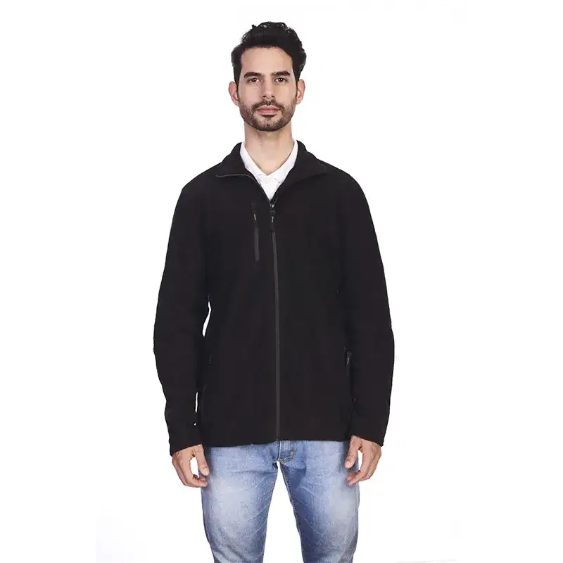 Campera Jacket Full Zipper Cardon Polyester Negro U/XXXL