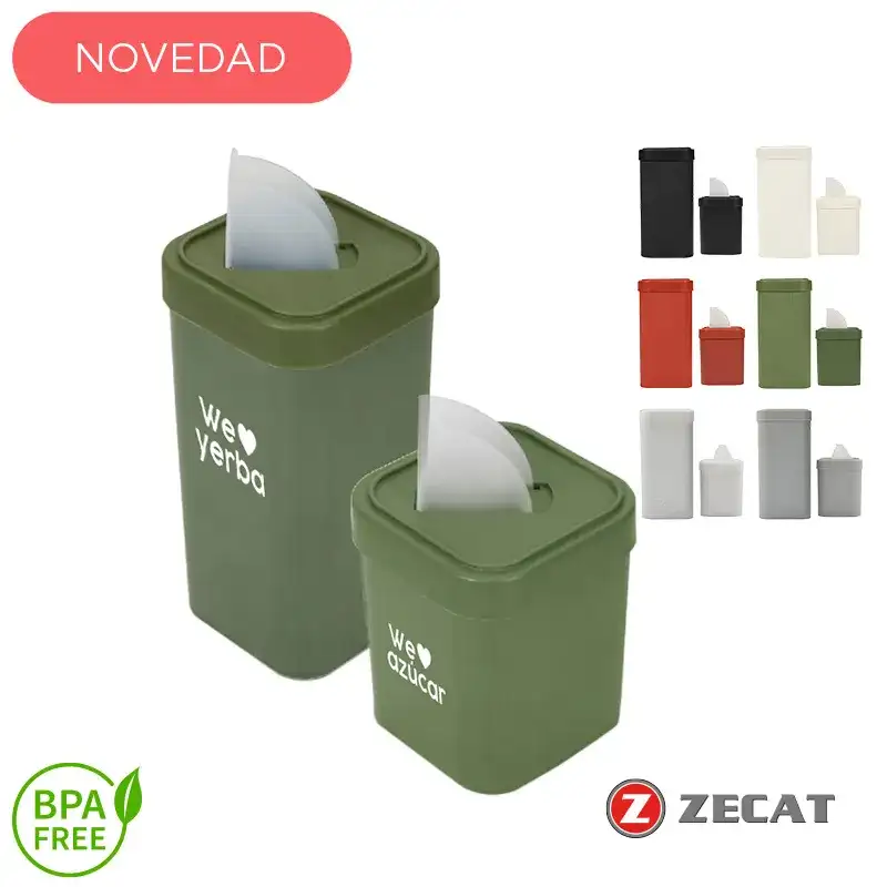 Set Yerbera/Azucarera Rect Plast . Verde ingles