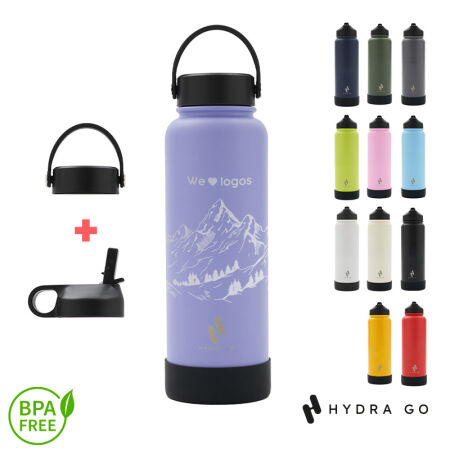 Botella Hydra Go 1200 ml Crema Negro Acero