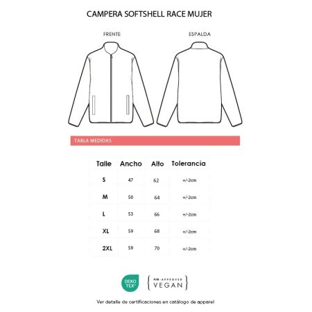 Campera Softshell Race Mujer Large Azul Poliestileno