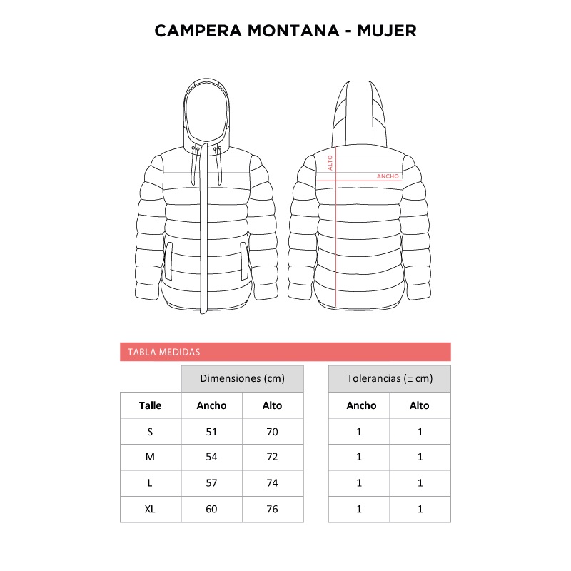 Campera Montana Mujer Medium Verde Militar Poliestileno