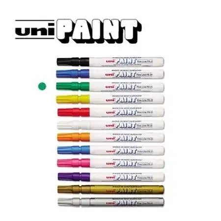 Marcador Uni Paint PX-21 Permanente base esmalte Punta fina 1mm Verde