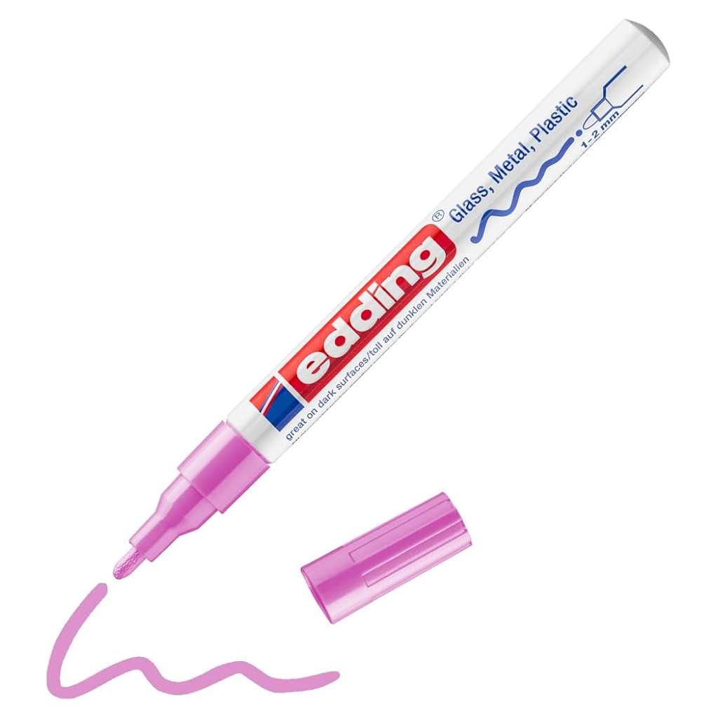 Marcador Edding 751 Para Vidrio, Metal (1-2mm) Rosa Metalizado