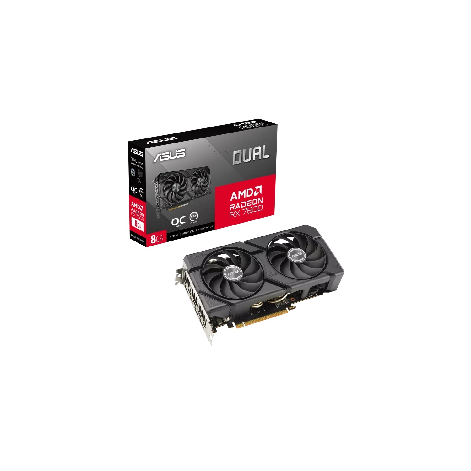 Placa de Video ASUS AMD DUAL RX7600 O8G EVO ASUS DUAL-RX7600-O8GEVO