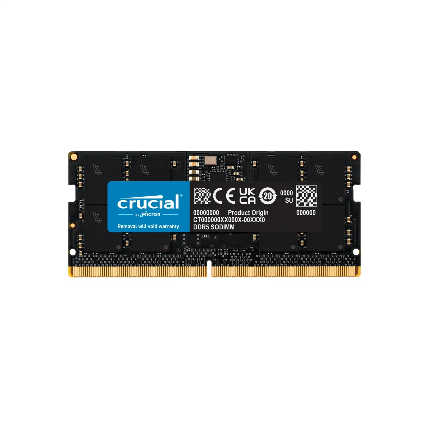 Memoria Ram SODIMM CRUCIAL CT 16GB DDR5 4800MHz CL40 1.10V Single Negro CRUCIAL CT16G48C40S5