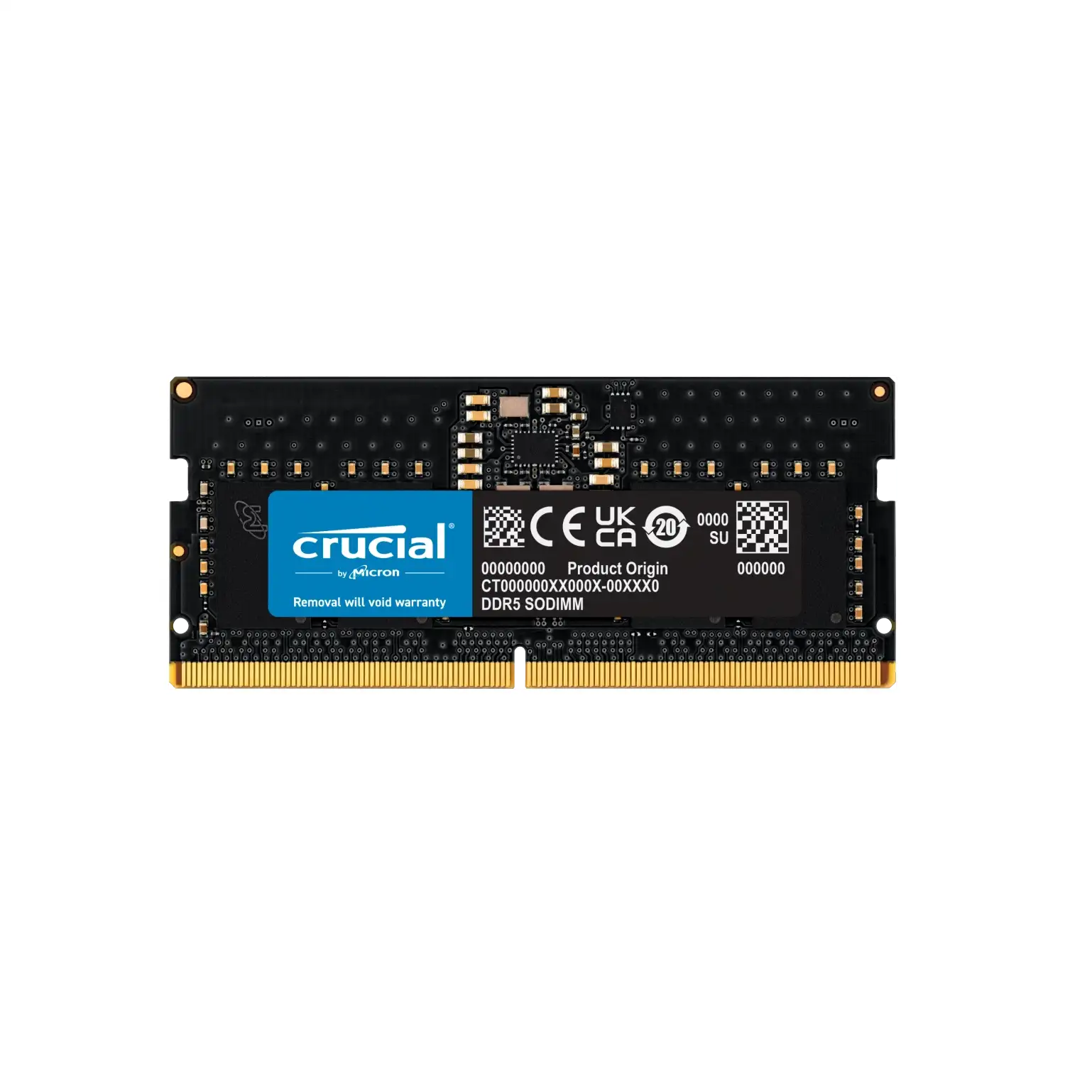 Memoria Ram SODIMM CRUCIAL CT 8GB DDR5 4800MHz CL40 1.10V Single Negro CRUCIAL CT8G48C40S5