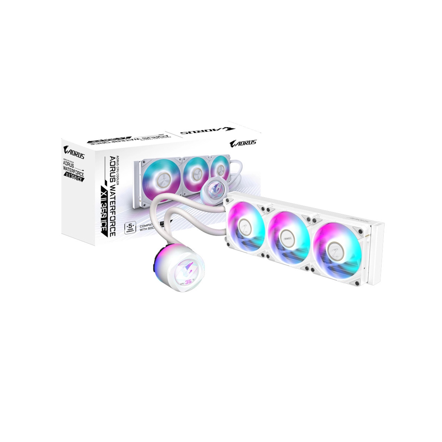 COOLER AORUS WATERFORCE X II 360I BLANCO LCD GIGABYTE GP-AORUS WATERFORCE X II 360I