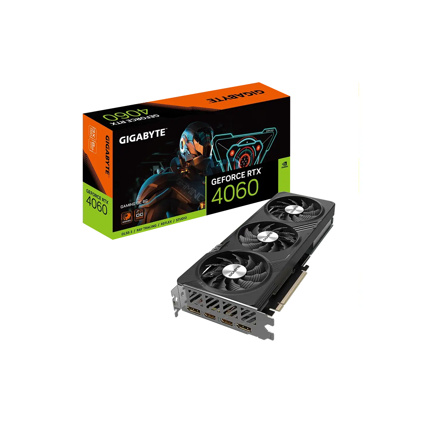 Placa de Video GIGABYTE NVIDIA GeForce GeForce RTX 4060 GAMING OC 8G GIGABYTE GV-N4060GAMING OC-8GD