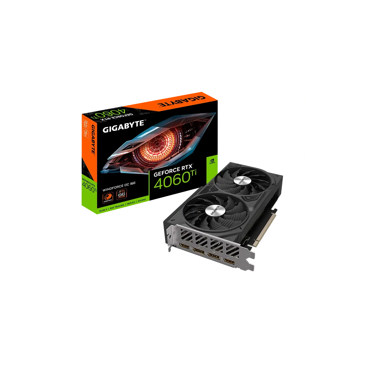 Placa GeForce RTX 4060 Ti WINDFORCE OC 16G GIGABYTE GV-N406TWF2OC-16GD