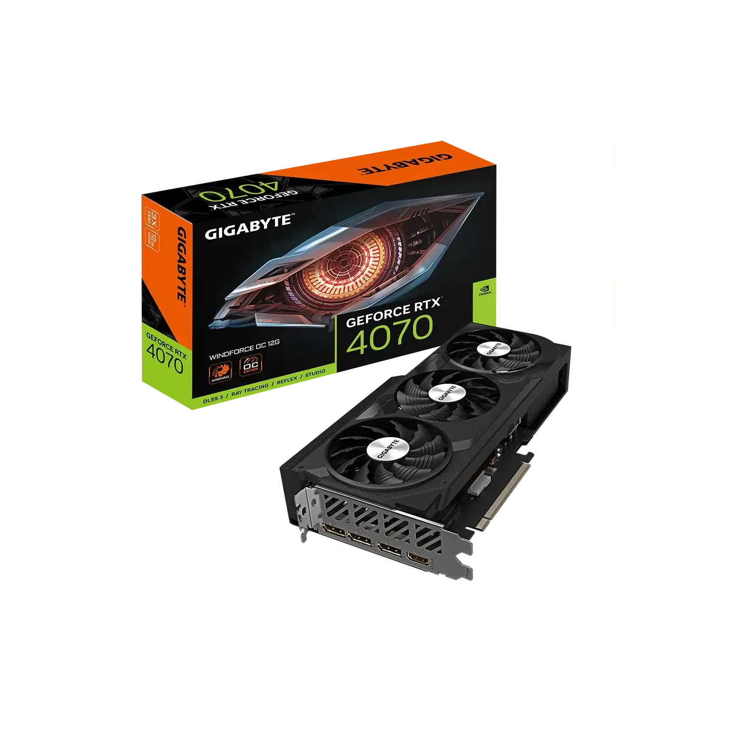 Placa GeForce RTX 4070 WINDFORCE OC 12G GIGABYTE GV-N4070WF3OC-12GD 