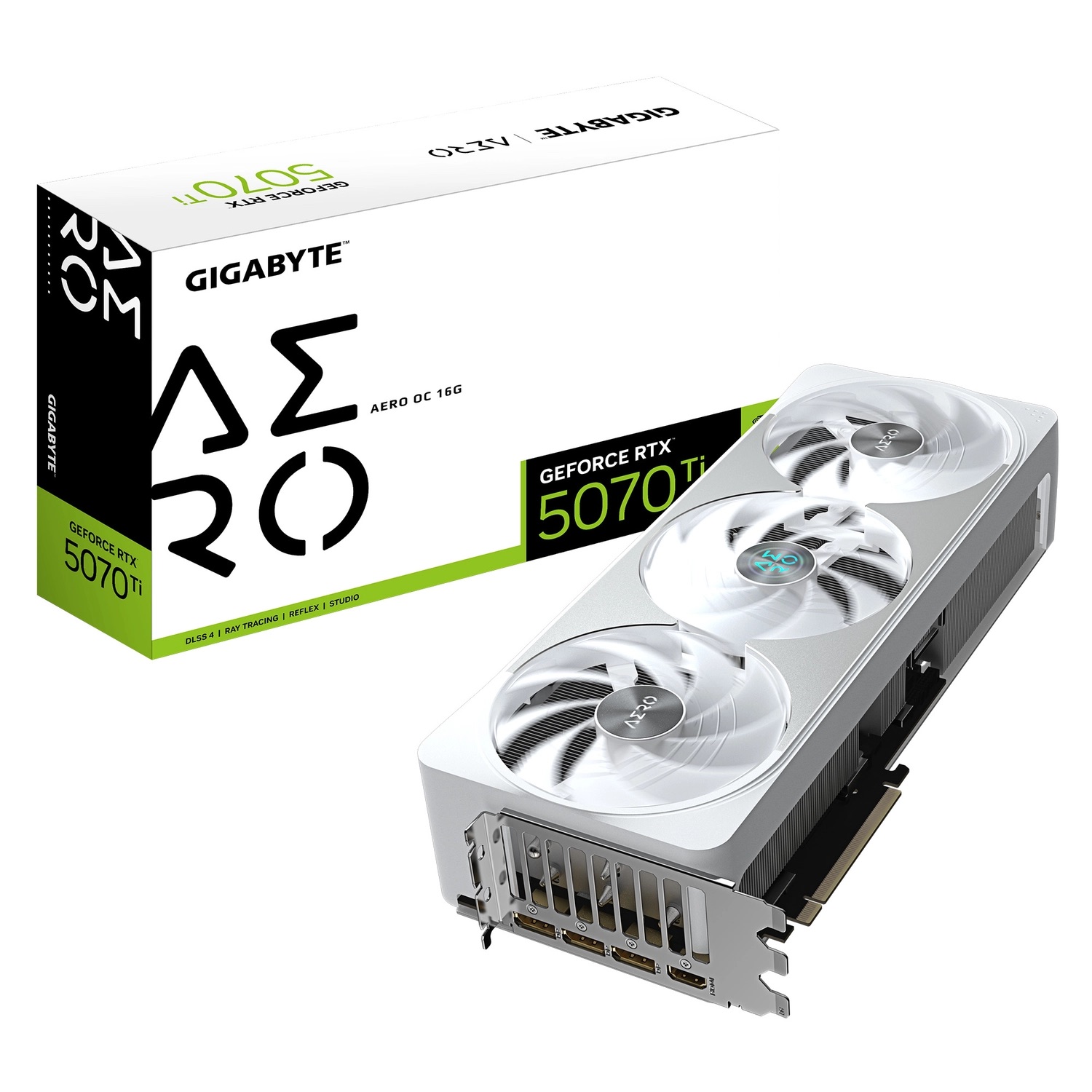 Placa de Video GIGABYTE NVIDIA GeForce RTX 5070 Ti AERO OC 16G GIGABYTE GV-N507TAERO OC-16GD 