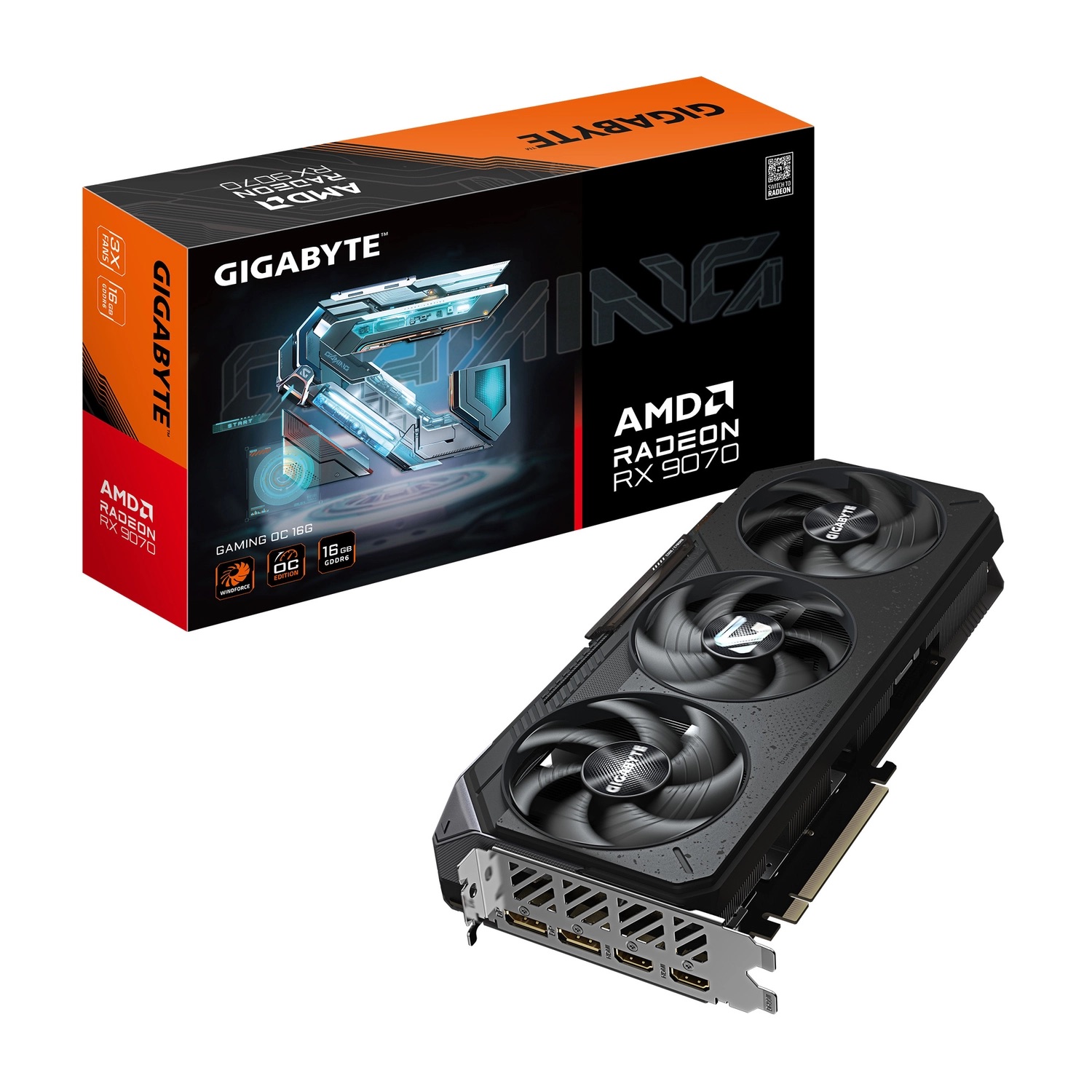 Placa de Video GIGABYTE AMD Radeon RX 9070 GAMING OC 16GB GIGABYTE GV-R9070GAMING OC-16GD