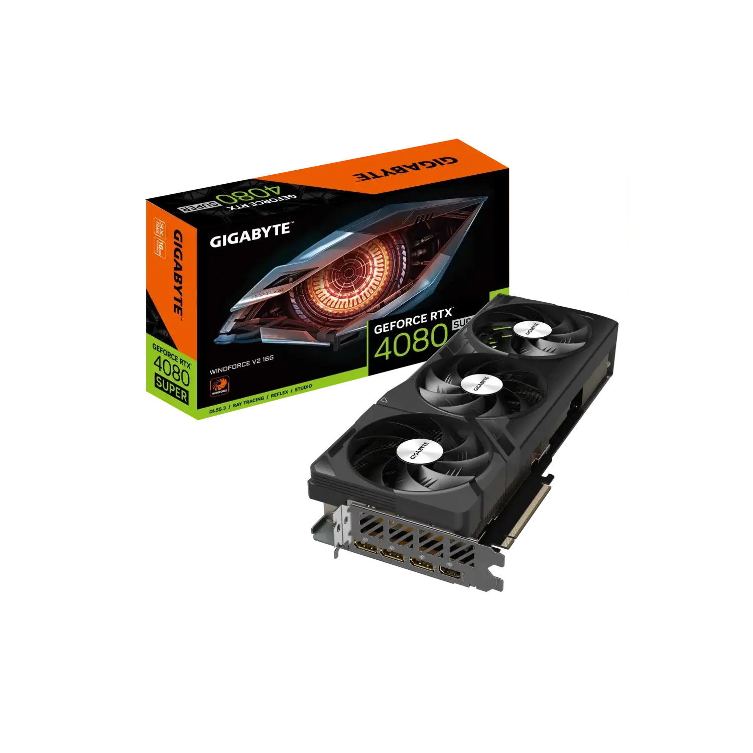 Placa GeForce RTX 4080 SUPER WINDFORCE V2 16G GIGABYTE GV-N408SWF3V2-16GD