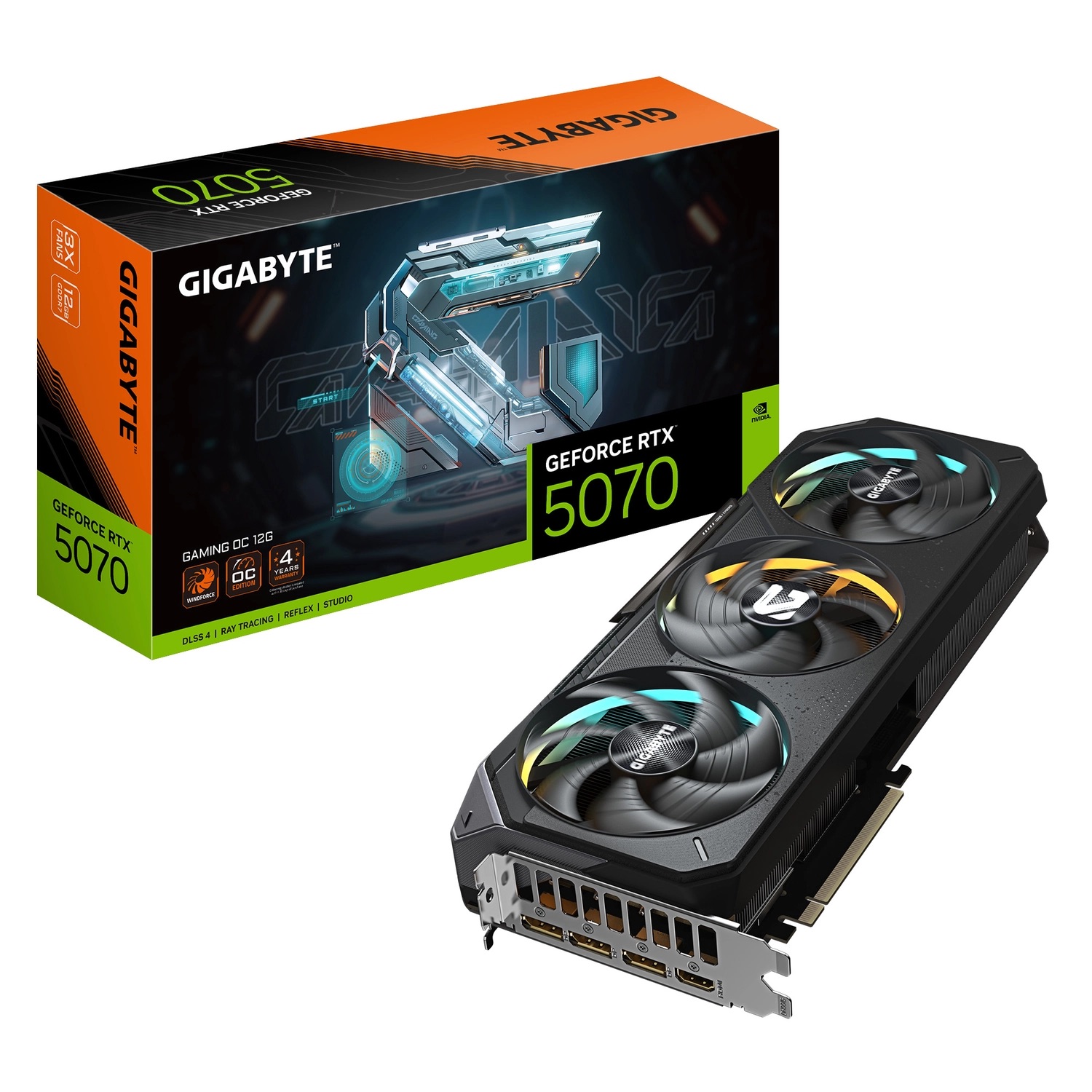 Placa de Video GIGABYTE GeForce RTX 5070 GAMING OC 12G GIGABYTE GV-N5070GAMING OC-12GD