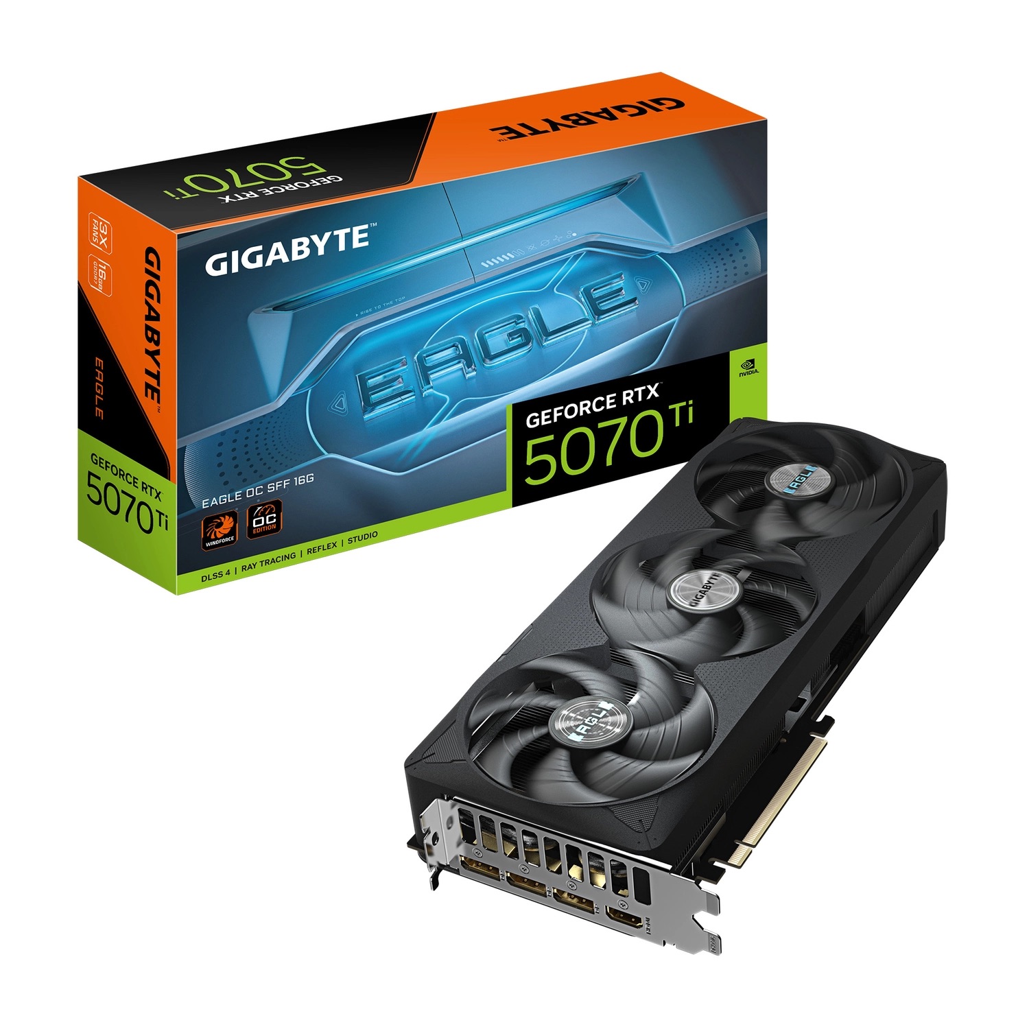 Placa de Video GIGABYTE GeForce RTX 5070 Ti EAGLE GIGABYTE GV-N507TEAGLE OC-16GD