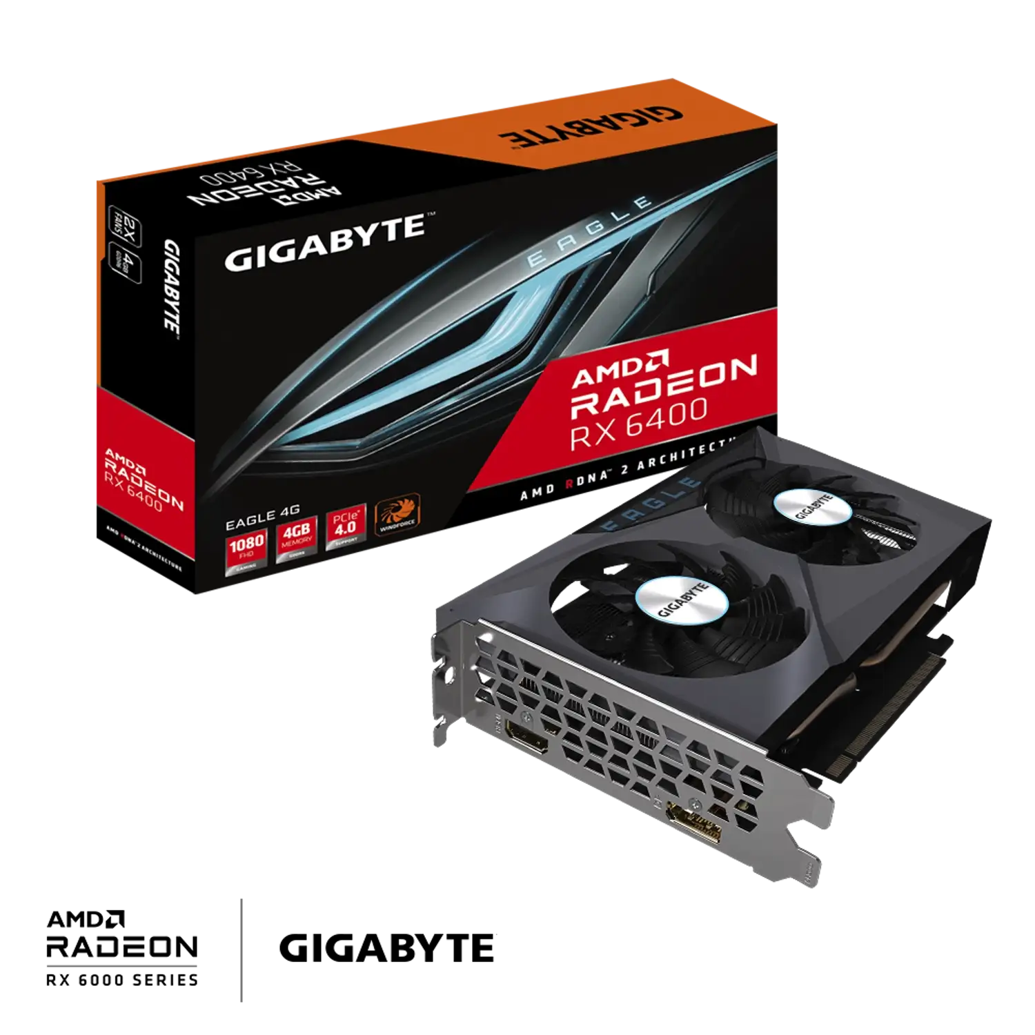 Placa Radeon RX 6400 EAGLE 4G GIGABYTE GV-R64EAGLE-4GD